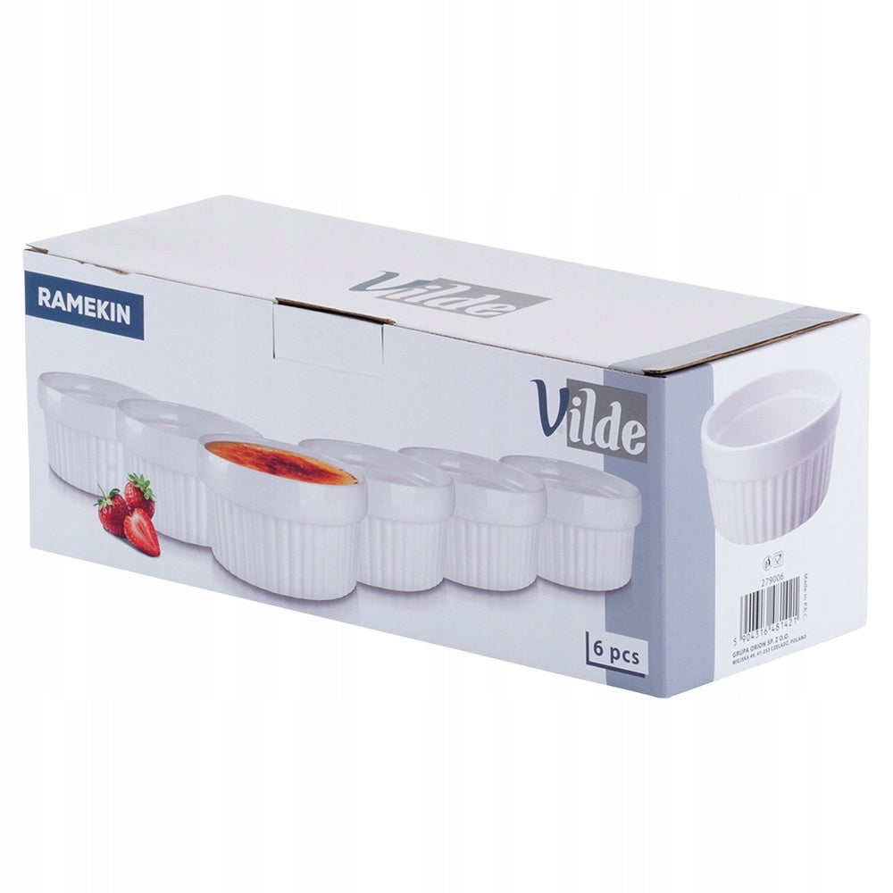 6x Keraminės kepimo kokilės, karščiui atsparūs dubenėliai, indai 260 ml