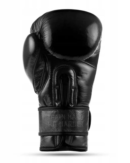 DBX Bushido bokso pirštinės iš natūralios odos Warrior Black 12OZ