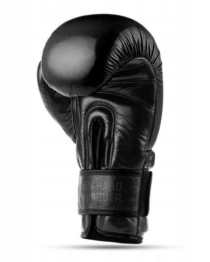 DBX Bushido bokso pirštinės iš natūralios odos Warrior Black 12OZ