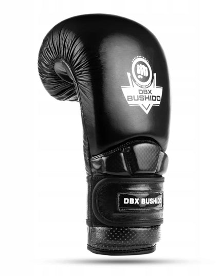 DBX Bushido bokso pirštinės iš natūralios odos Warrior Black 12OZ