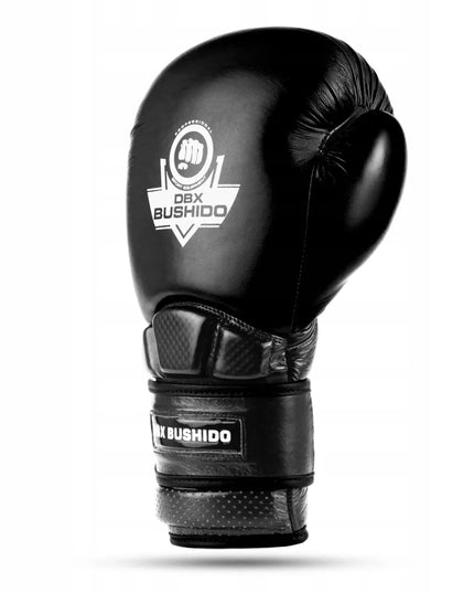 DBX Bushido bokso pirštinės iš natūralios odos Warrior Black 12OZ