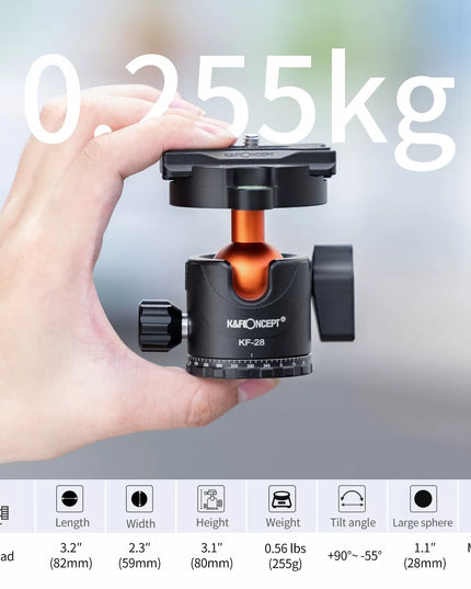 K&F Concept fotografijos trikojis-monopodas 175 cm su K254A3 galvute SA254M2 KF09.089 V1