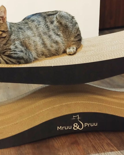 Žema draskyklė, draskymo guolis Mruu&Pruu LEON 78 cm JUODAS ŠIRDYS DIDELIS