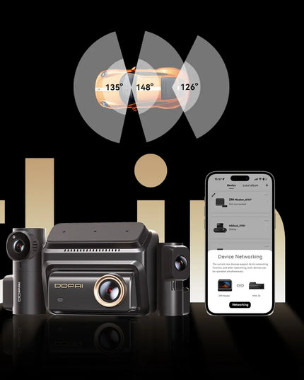 DDPAI Z90 Pro vaizdo registratorius, automobilinė kamera 4K HDR GPS priekinė + galinė