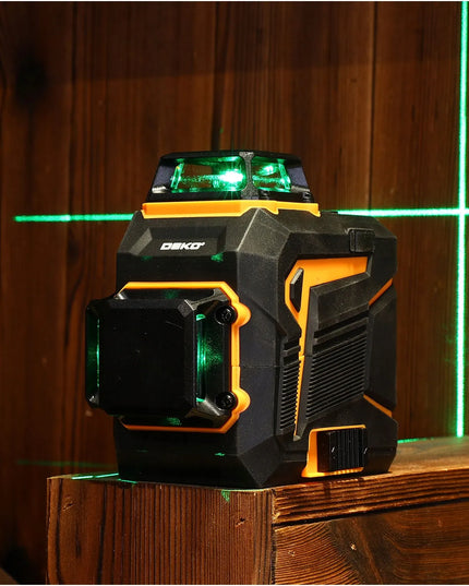 DEKO 360° 3D 12 linijų žaliasis lazerinis nivelyras