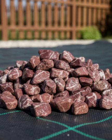 Dekoracinis raudonasis upės akmuo 1-2 cm sodui ir interjerui 1 kg