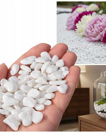 Dekoratyviniai sodo akmenukai „Thassos“ sniego baltumo, 1–10 mm, 1 kg