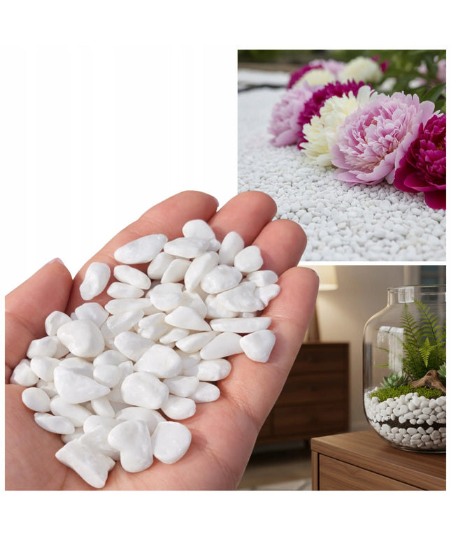 Dekoratyviniai sodo akmenukai „Thassos“ sniego baltumo, 1–10 mm, 1 kg