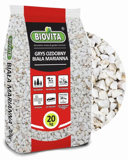 Dekoratyvinis akmens skaldos mišinys Balta Marianna 8-16mm 20kg