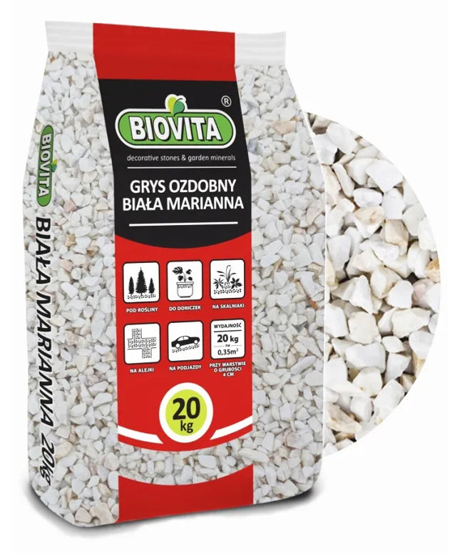 Dekoratyvinis akmens skaldos mišinys Balta Marianna 8-16mm 20kg