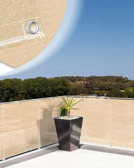 Dekoratyvinis balkono tinklelis, smėlio spalvos šešėliavimo kilimėlis 6 x 0,9 m