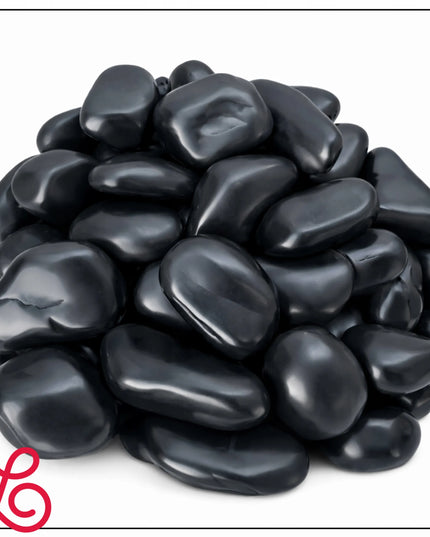 Dekoratyvinis juodas poliruotas akmuo sodui, namams, akvariumams ir vazonams 2-4 cm 1 kg