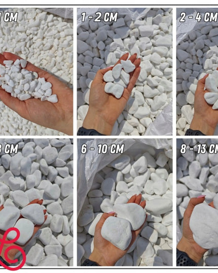 Dekoratyvūs balkšvi graikiški sodo akmenukai THASSOS, 1–10 mm, 5 kg