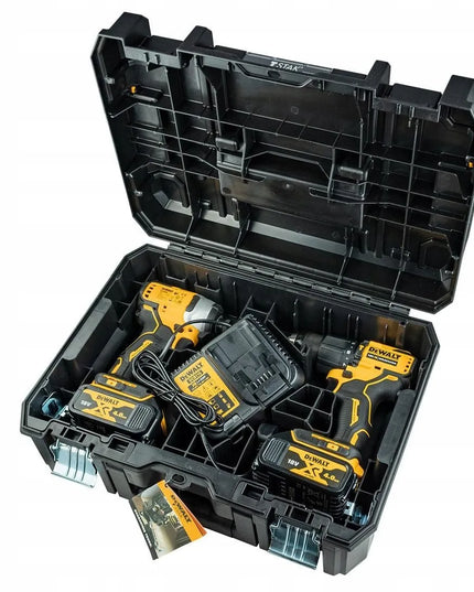 DEWALT 18V XR rinkinys: smūginis gręžtuvas ir smūginis suktuvas, akumuliatorinis, naujas