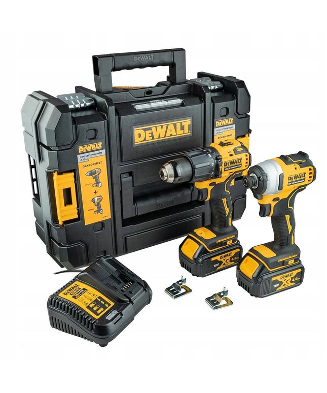 DEWALT 18V XR rinkinys: smūginis gręžtuvas ir smūginis suktuvas, akumuliatorinis, naujas