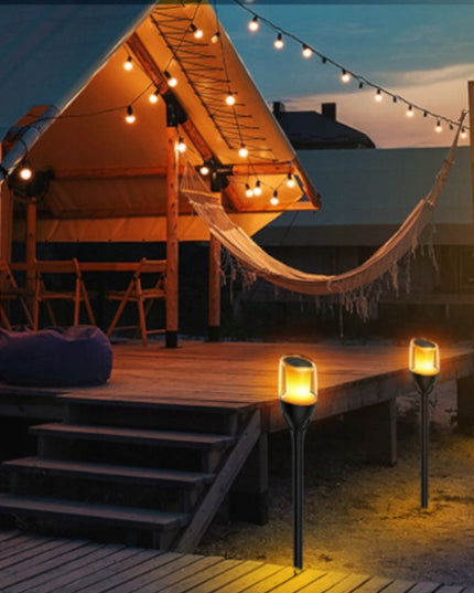 Saulės LED lempa ŽIBINTAS FAKELAS 65cm Įsmeigiamas su Liepsna, Galinga PREMIUM