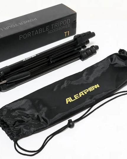 Lengvas aliumininis trikojis 39–135 cm, 0,5 kg, 3 viename + „Bluetooth“ pultelis, telefono laikiklis ir krepšys