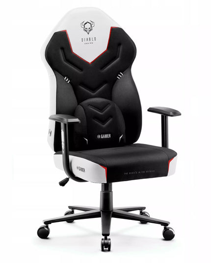 Diablo X-Gamer 2.0 žaidimų kėdė, aptraukta audiniu, dydis Normal: Snow White