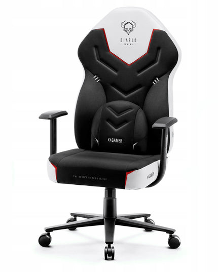 Diablo X-Gamer 2.0 žaidimų kėdė, aptraukta audiniu, dydis Normal: Snow White