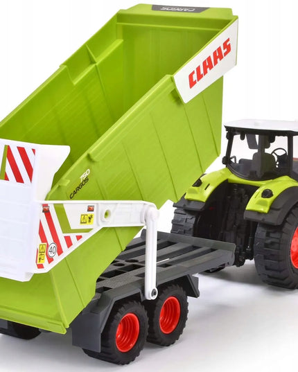 DICKIE TOYS Didelis interaktyvus traktorius su priekaba CLAAS su šviesos ir garso efektais 64 cm