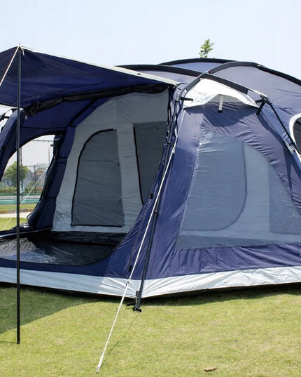 Didelė 24 m² aukšta XXL palapinė, 8 vietų, 5000 mm, integruotas pagrindas