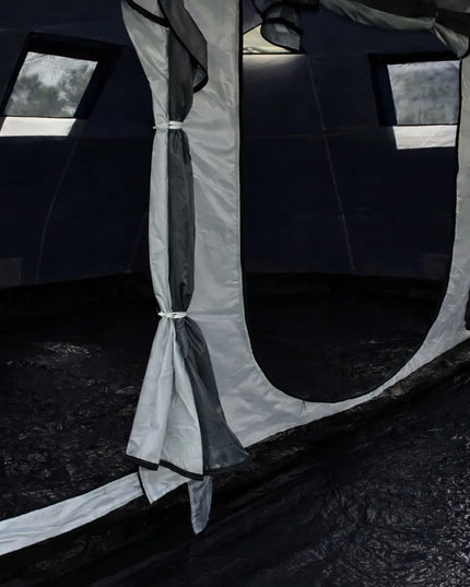 Didelė 24 m² aukšta XXL palapinė, 8 vietų, 5000 mm, integruotas pagrindas