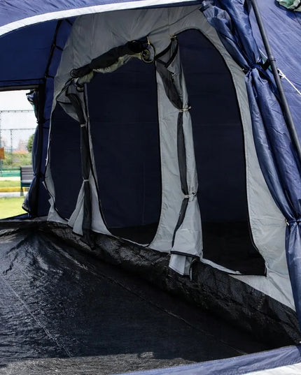 Didelė 24 m² aukšta XXL palapinė, 8 vietų, 5000 mm, integruotas pagrindas