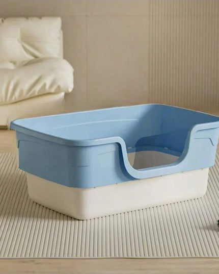 Didelė atvira kačių kraiko dėžutė 55x39x25 cm, su semtuvėliu, gili ir apsauganti nuo išbarstymo