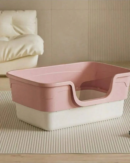 Didelė atvira kačių kraiko dėžutė 55x39x25 cm, su semtuvėliu, gili ir apsauganti nuo išbarstymo