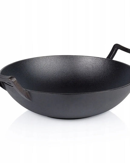 Didelė KETINĖ WOK keptuvė azijietiškų patiekalų kepimui ir troškinimui, 36 cm