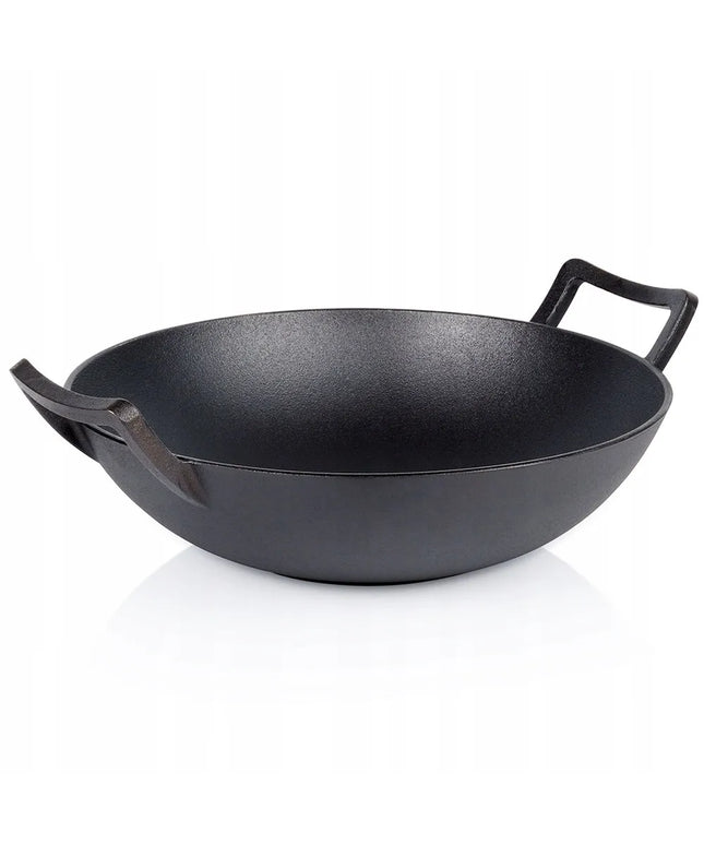 Didelė KETINĖ WOK keptuvė azijietiškų patiekalų kepimui ir troškinimui, 36 cm