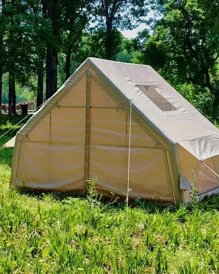 DIDELĖ PRIPUČIAMA KEMPINGO PALAPINĖ 4 ASMENIMS SU POMPA 6,3 m² 300x210 CM