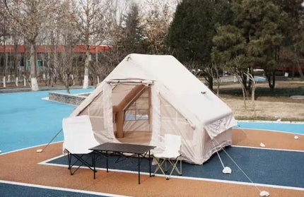 DIDELĖ PRIPUČIAMA KEMPINGO PALAPINĖ 4 ASMENIMS SU POMPA 6,3 m² 300x210 CM