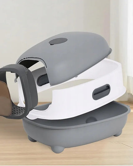 Didelė uždara katės kraiko dėžė su filtru (F052)