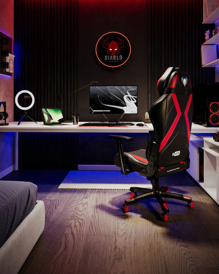 Didelė žaidimų kėdė DIABLO X-HORN 2.0 King Size, juoda ir raudona