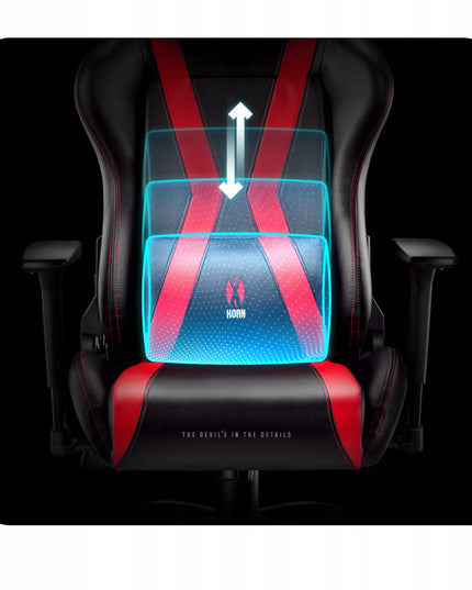 Didelė žaidimų kėdė DIABLO X-HORN 2.0 King Size, juoda ir raudona