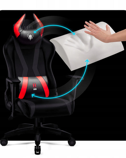 Didelė žaidimų kėdė DIABLO X-HORN 2.0 King Size, juoda ir raudona