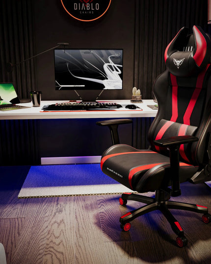 Didelė žaidimų kėdė DIABLO X-HORN 2.0 King Size, juoda ir raudona