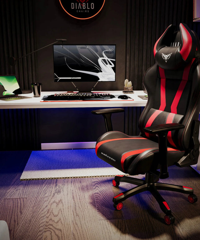 Didelė žaidimų kėdė DIABLO X-HORN 2.0 King Size, juoda ir raudona