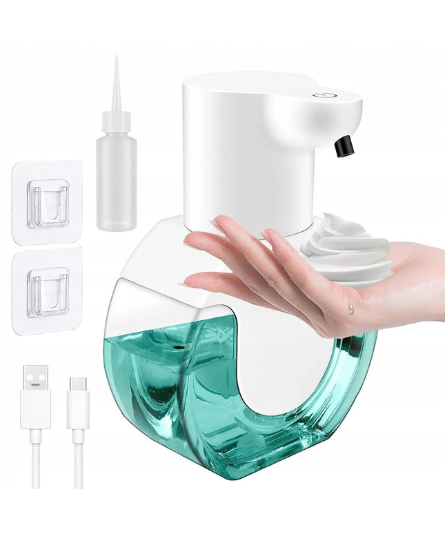 Didelis 420 ml bekontaktis muilo dozatorius, pastatomas arba tvirtinamas prie sienos, automatinis