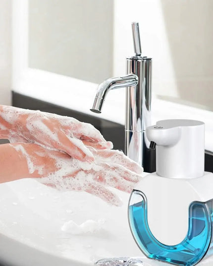 Didelis 420 ml bekontaktis muilo dozatorius, pastatomas arba tvirtinamas prie sienos, automatinis