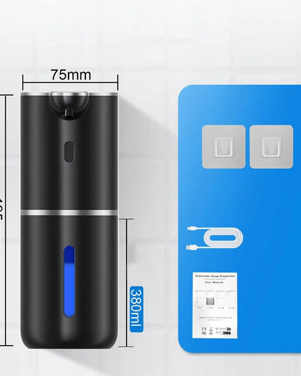 Didelis bekontaktis automatinis muilo dozatorius su USB-C įkrovimu