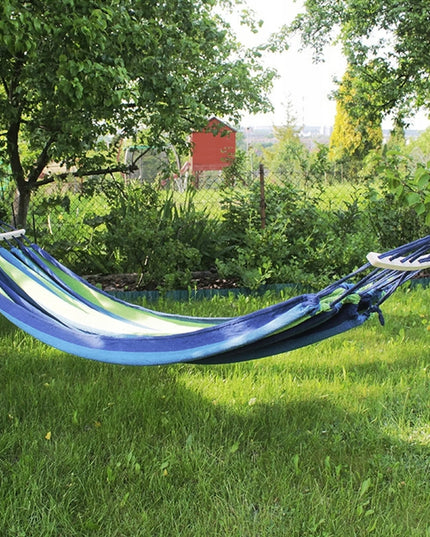 Didelis dvivietis sodo hamakas XXL 260x155 su kareriu ir krepšiu