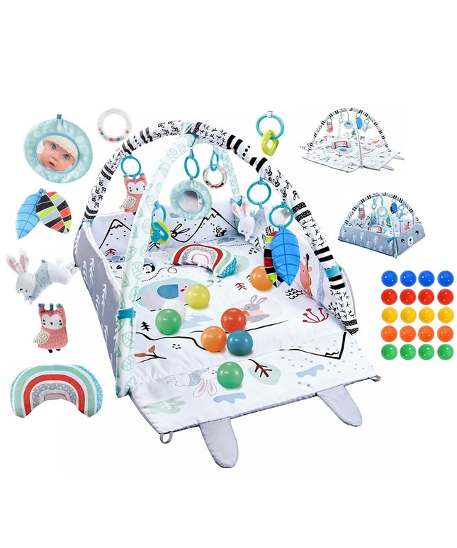 Didelis edukacinis kilimėlis 4in1 minkštas interaktyvus