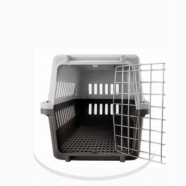 Didelis gyvūnų transportavimo narvas katėms, šunims ir triušiams iš tvirto plastiko 48x30x32 cm