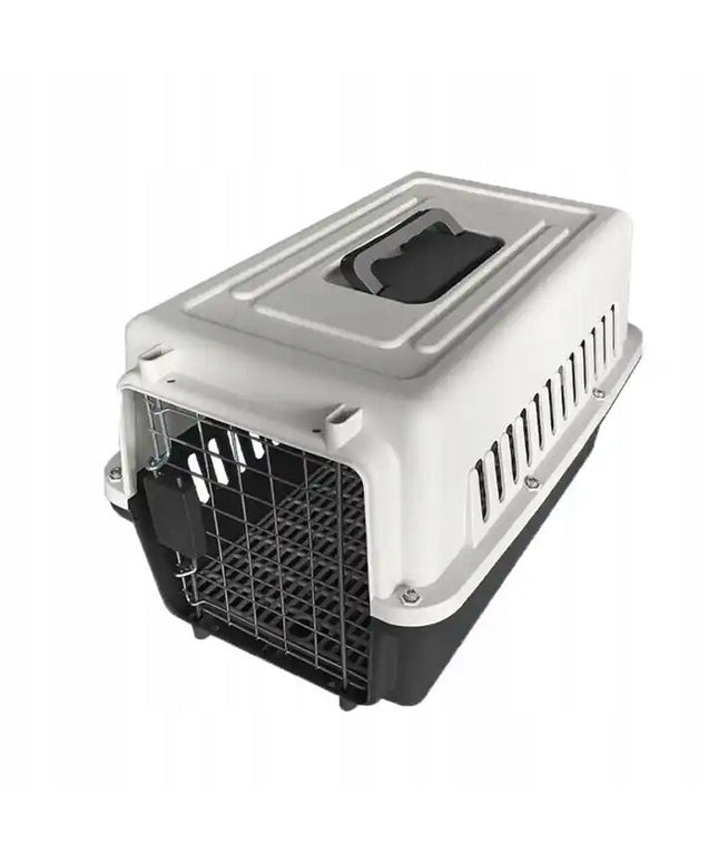 Didelis gyvūnų transportavimo narvas katėms, šunims ir triušiams iš tvirto plastiko 48x30x32 cm