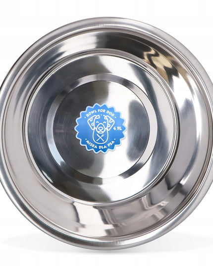 Didelis metalinis dubuo šunims 4,7 l – nerūdijančio plieno, sidabrinis