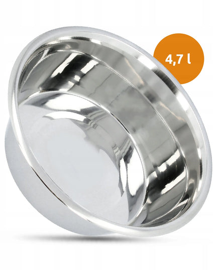 Didelis metalinis dubuo šunims 4,7 l – nerūdijančio plieno, sidabrinis