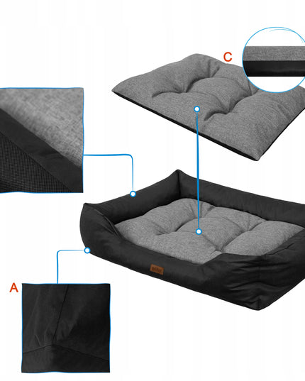 Didelis tvirtas šuns guolis Puffy XL 92x73 cm – neperšlampamas guolis Labradorui ir kitoms didelėms veislėms