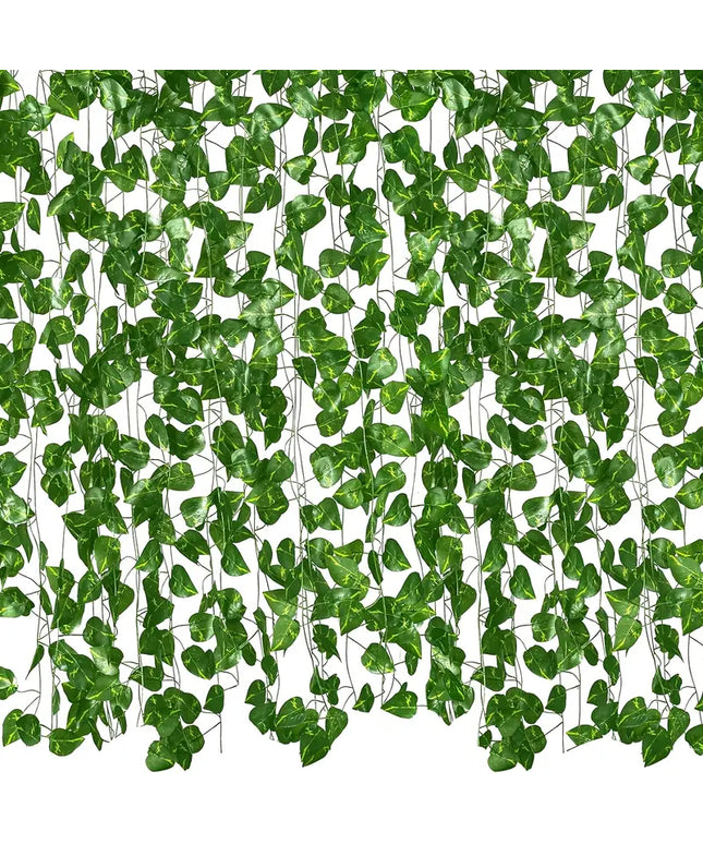 Žali Dirbtiniai Vijokliniai Lapai - Dekoratyvinė Girlianda, Vynmedžio Simuliacija, Namų Dekoras, Sodo Papuošimas